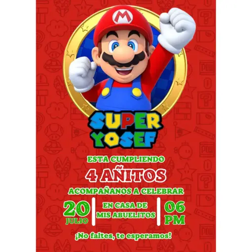 Invitación Mario Bros